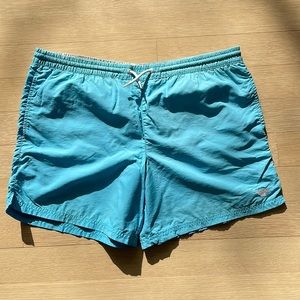 Emporio Armani Light Blue Swim Trunks, Size M/L